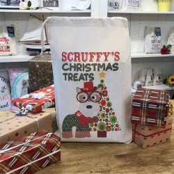 Personalised Dog Santa Sack - Scottish Terrier - Scruffy Design